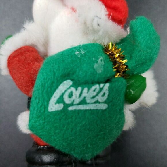Vintage Advertising Flocked Christmas Ornament Santa Bear Loves Travel Stop RARE - Picture 2 of 11
